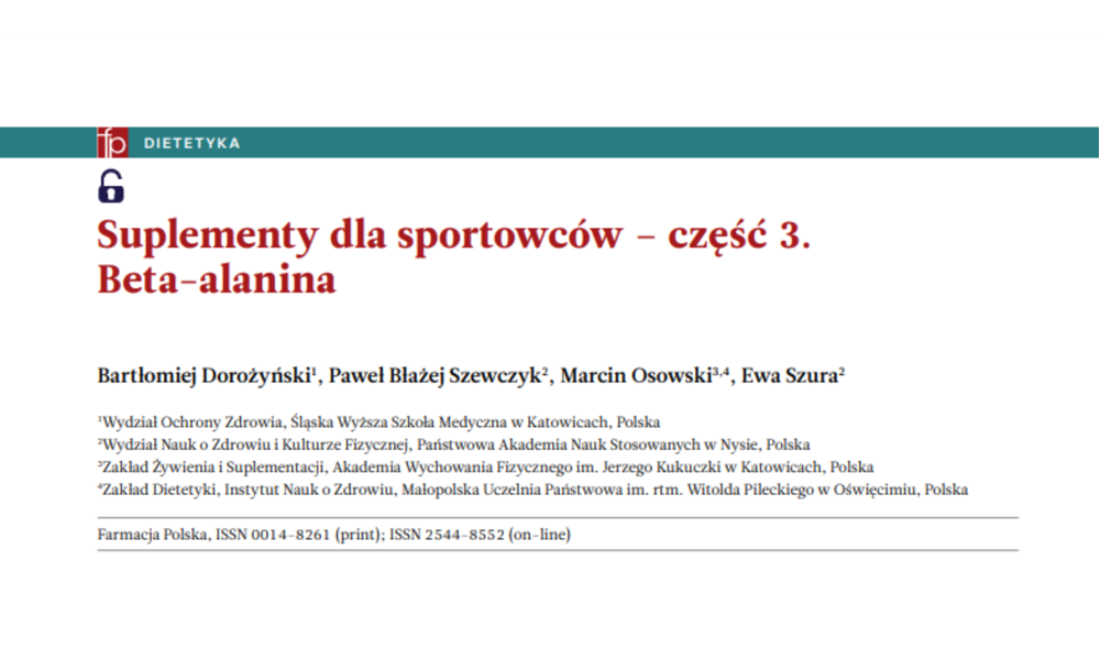 Suplementy dla sportowców, cz. III, Beta-alanina