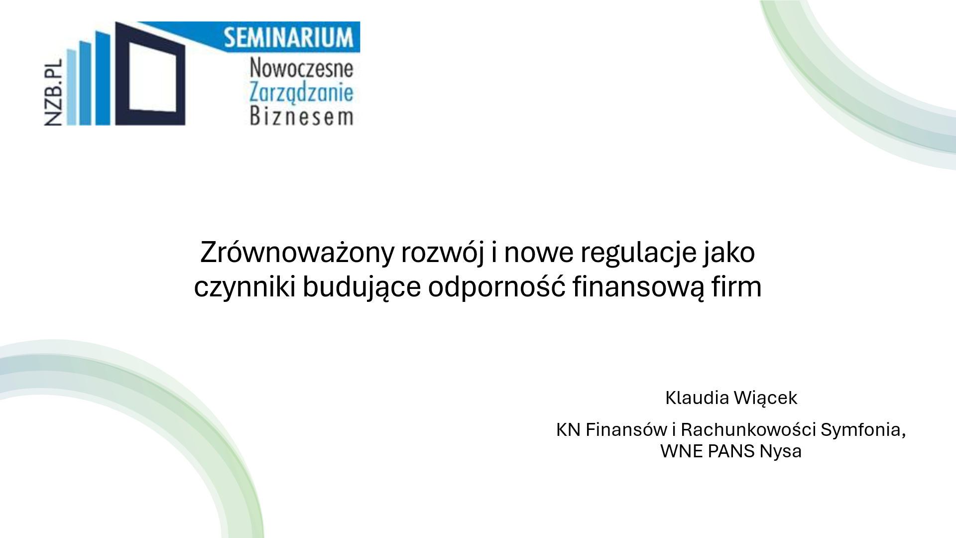 Studentka WNE z sukcesem na seminarium naukowym